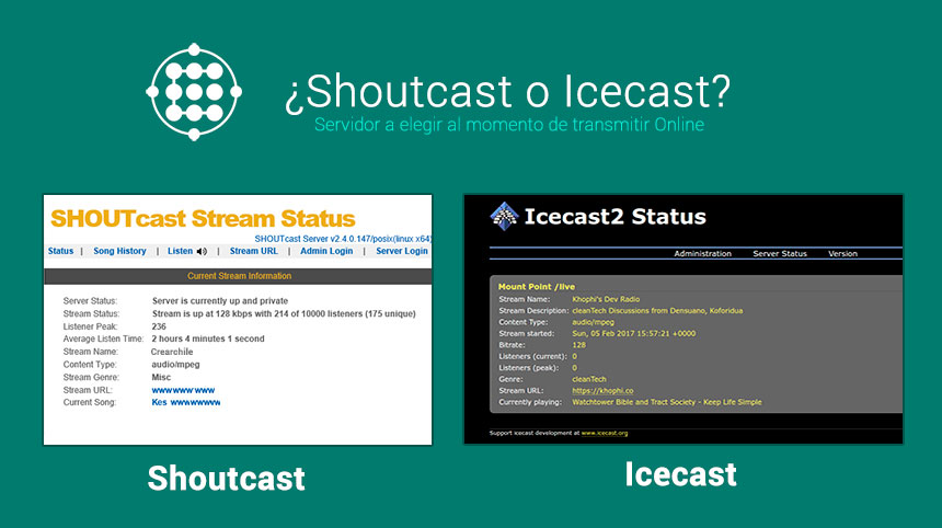 Diferencias entre Shoutcast e Icecast