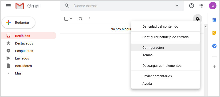 Configurar Gmail utilizando Correo cPanel